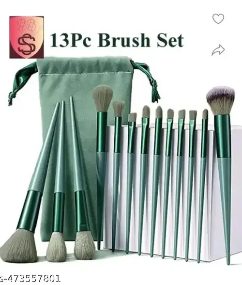 Green Makeup brush pack 13 pic